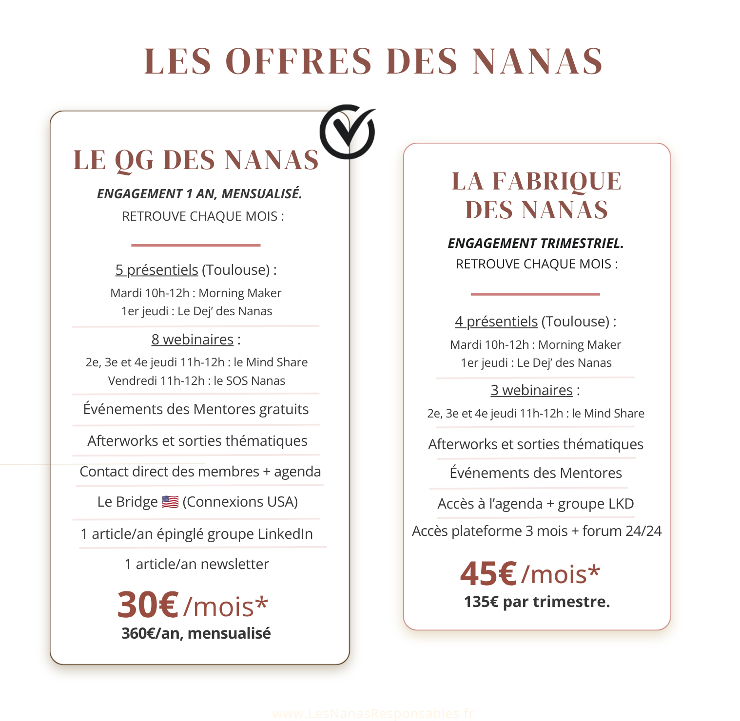 2 offres d'abonnements, 2 options d'accompagnement pour développer ton entreprise et créer l'écosystème professionnel dont tu as besoin.